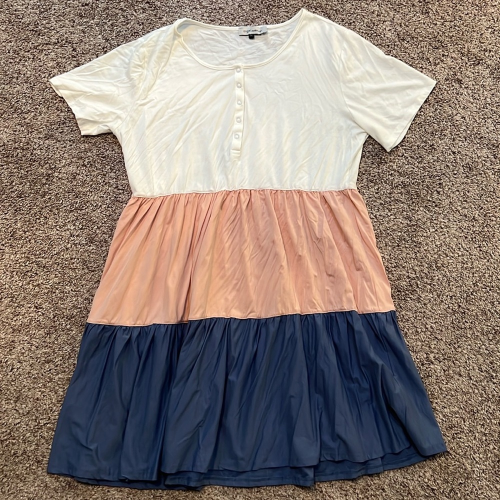 Angel Maternity colorblock tiered sundress NWOT size XXL